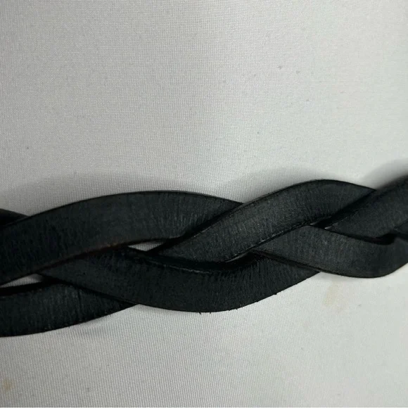 Free People Duran Leather Belt Black Square Double Buckle Buckle Rustic Western - Picture 6 of 8